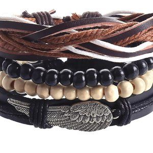 New Retro Wing Multi-layer Leather Bracelet